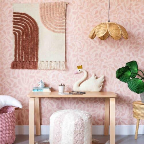 8719874465076 kidsdepot wandkleed regenboog roze 3