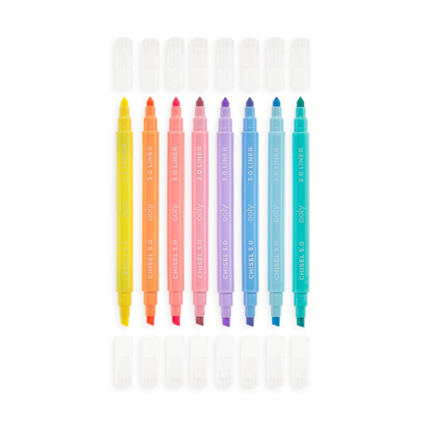 Ooly Stiften Dubbelzijdig Pastel Liners - Set van 8 Pastel stiften