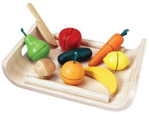 Plantoys Houten Groente en Fruit Set - Snijset