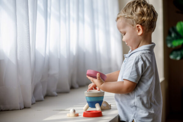 Plantoys Orchard Collectie Houten Stapel Raket + 18m