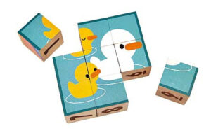 Plantoys Houten Puzzel Blokken - Puzzle Cubes