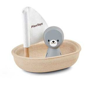 Plantoys Houten Badspeeltje - Zeilboot Zeehond