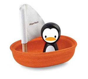 Plantoys Houten Badspeeltje - Zeilboot Pinguin