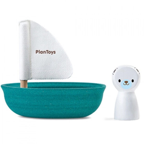 Plantoys Houten Badspeeltje - Zeilboot IJsbeer