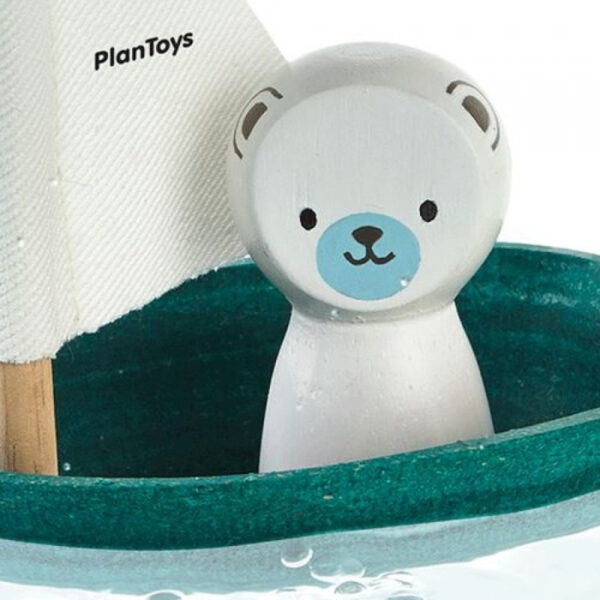 Plantoys Houten Badspeeltje - Zeilboot IJsbeer
