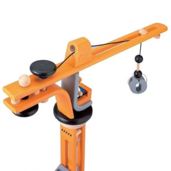 Plantoys Houten Hijskraan - Oranje