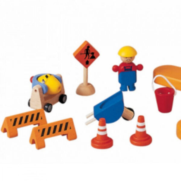 Plantoys Houten Hijskraan - Oranje