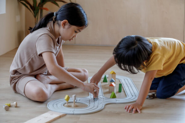 Plantoys Road System Houten Auto Grijs + 3jr