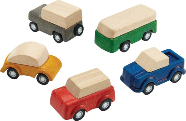 Plantoys Road System Houten Auto's (set van 5) + 3jr