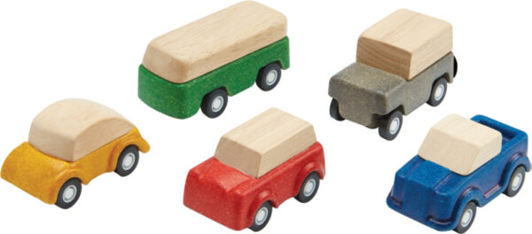 Plantoys Road System Houten Auto's (set van 5) + 3jr