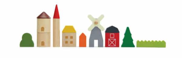 Plantoys Houten Blokken - Boerderij +3j