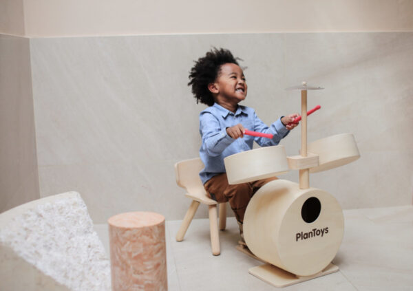 Plantoys Houten Drum Set - Naturel