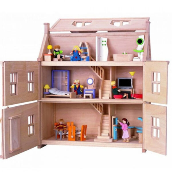 Plantoys Houten Poppenhuis - Victoriaans Poppenhuis