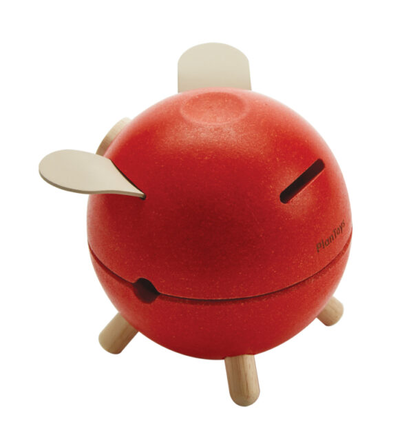 Plantoys Houten Spaarvarken - Rood + 3jr