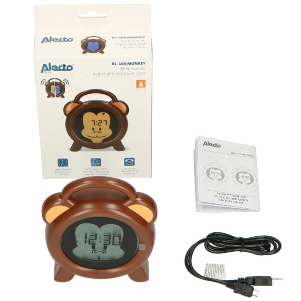 Alecto Slaaptrainer, Nachtlampje en Wekker - Aap 8712412583751 BC-100 MONKEY - (6)