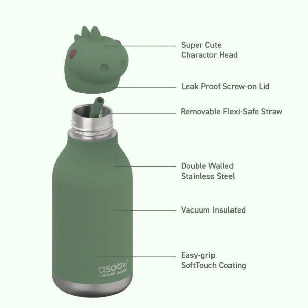 Asobu Drinkfles RVS Bestie Dino 0842591054907 (1)
