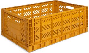 AyKasa Opvouwbare Krat Maxi - Mustard Golden Yellow 4260704160783 bij Grasonderjevoeten.nl (1)