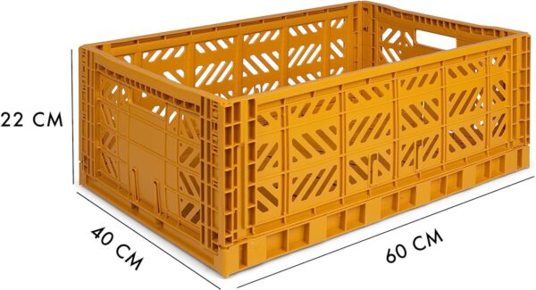 AyKasa Opvouwbare Krat Maxi - Mustard Golden Yellow 4260704160783 bij Grasonderjevoeten.nl (3)