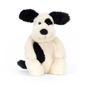 BAS3BCP Jellycat Bashful Knuffel Hond Puppy Black & Cream 670983135824 (1)