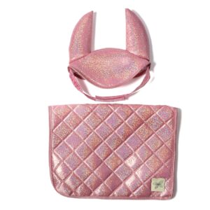 ByAstrup Stokpaard Zadeldekje en Muts Glitter Roze 5706798843700 - 184370 (1)
