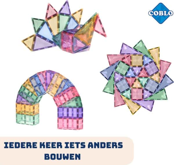 Coblo Magnetische Tegels Pastel 100 stuks - 8719327594377 (5)