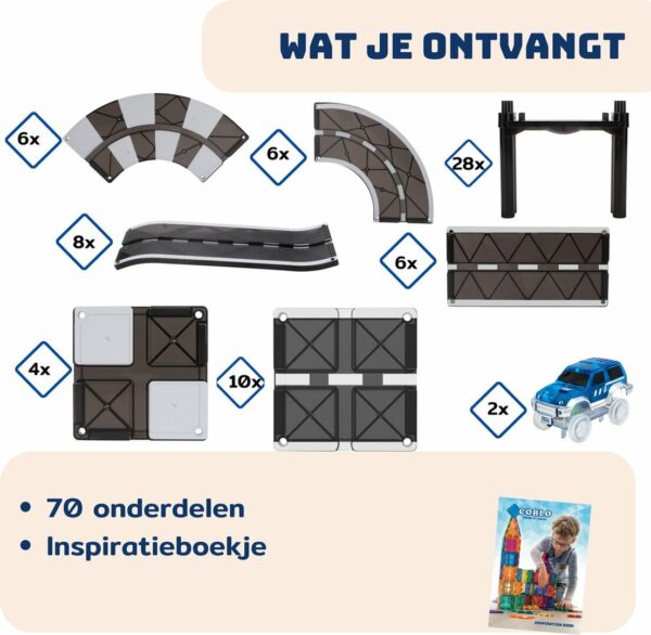 Coblo Racebaan Zwart Racetrack 70 stuks 8720938018114