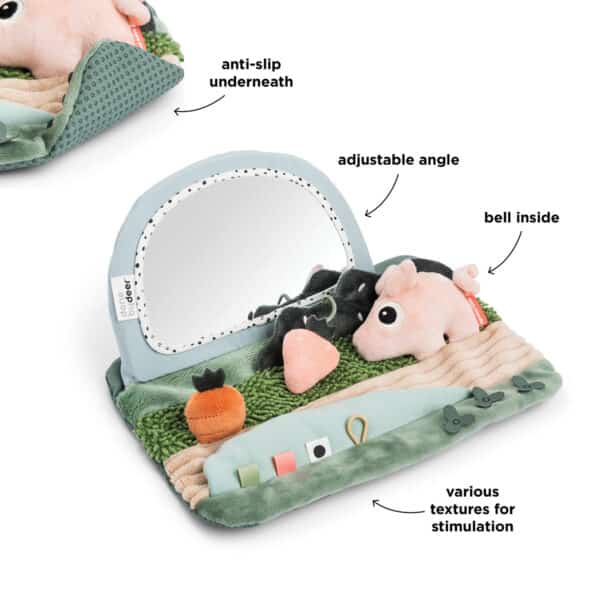 Done by Deer Vloerspiegel Tummy Time Sensory Mirror Tiny Farm 5712643056782