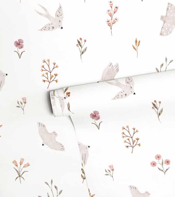 Lilipinso Coccinella Behangstaal Swallows and Flowers 3700412477649