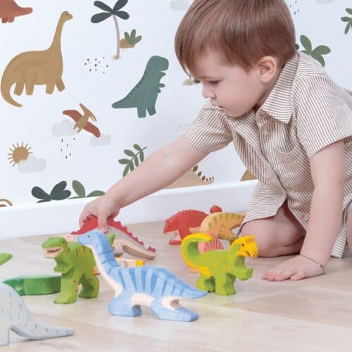 Holztiger Dinosauriers Houten Dieren Figuren bij Grasonderjevoeten.nl
