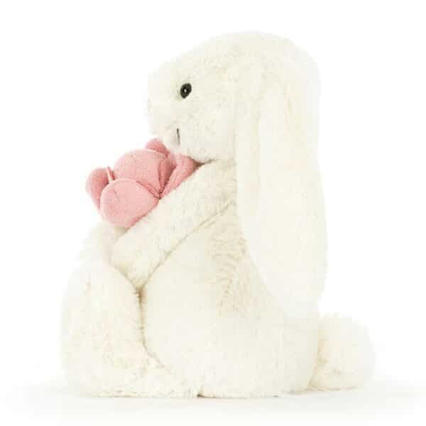 Jellycat Bashful Knuffel Konijn met Pioenroos