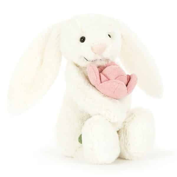 Jellycat Bashful Knuffel Konijn met Pioenroos