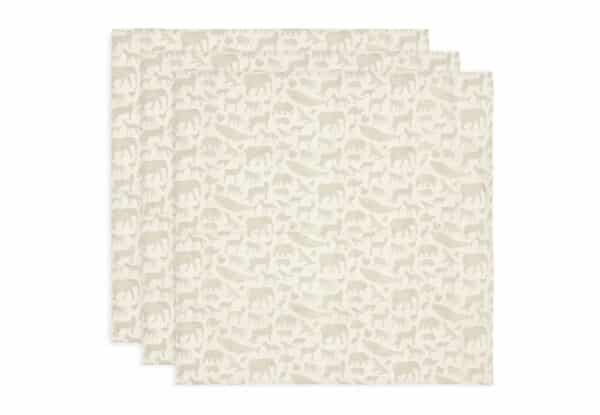 Jollein Hydrofiele Doeken Small Animals Nougat (set van 3) 8717329376946 - 535-851-67044 (1)