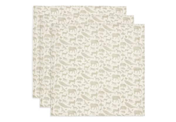Jollein Hydrofiele Doeken Small Animals Olive Green (set van 3) 8717329376984 - 535-851-67043 (3)