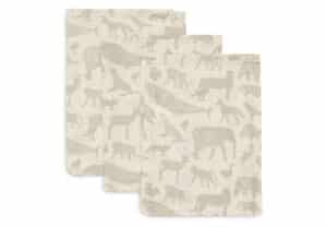Jollein Washandjes Hydrofiel Animals Nougat (set van 3) 8717329376960 - 536-848-67044 (1)