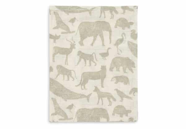 Jollein Washandjes Hydrofiel Animals Olive Green (set van 3) 8717329377004 - 536-848-67043 (2)