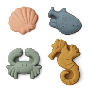 LW174711032 Liewood Zandvormen Gill Sea Creature Sandy (4 stuks) 5715335091702
