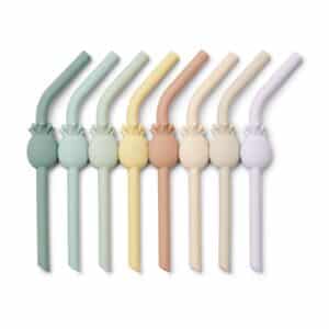 Liewood Siliconen Rietjes Carlson (set van 8) - Ananas Pale Tuscany Multi Mix 5715493241865 (1)