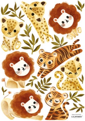 Lilipinso-Felidae-Muurstickers-A3-Little-Jungle-Animals-S1515-1