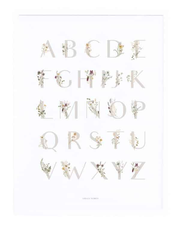 Lilipinso Mademoiselle Poster - Floral ABC - P0336_01 (2)