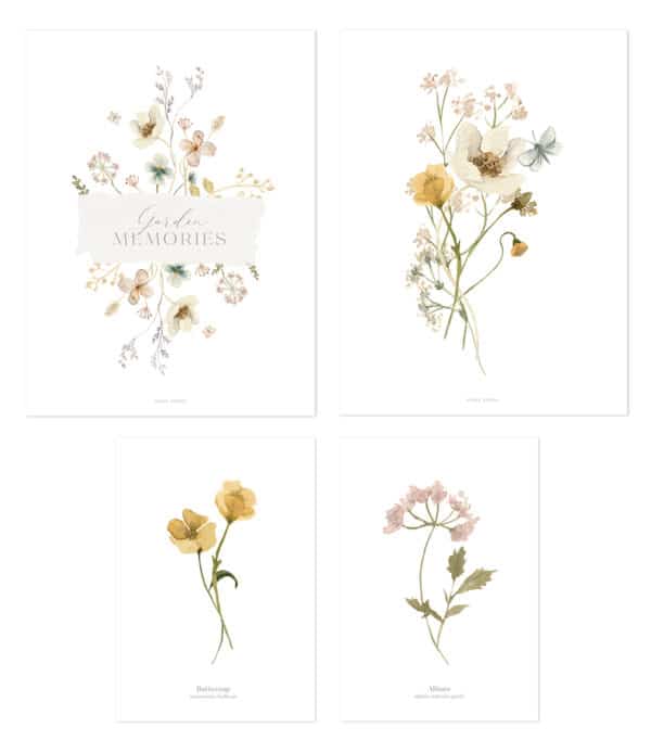 Lilipinso Mademoiselle Posters - Garden Memories (set van 4) 3700412484739 - P0337_01 (1)