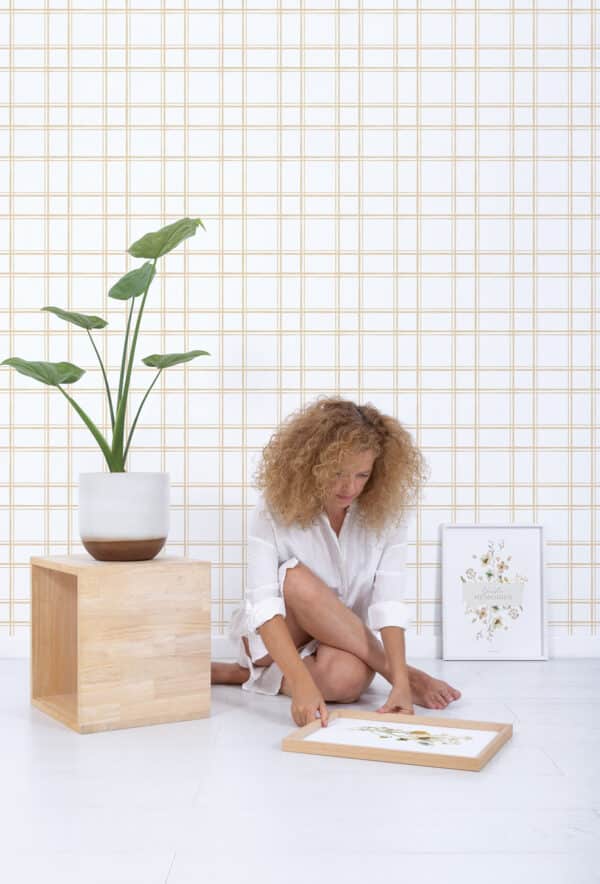 Lilipinso Picnic Day Behang - Graph Paper Creme H0678_01 (3)