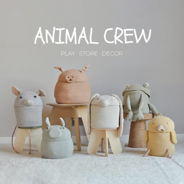 Lorena Canals Opbergmanden The Animal Crew Babykamer Kinderkamer Grasonderjevoeten.nl