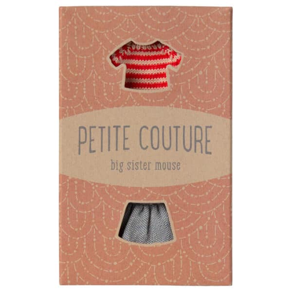 Maileg Big Sister Mouse Kleertjes Knitted Sweater and Skirt 5707304143260