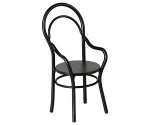 Maileg Poppenhuis Miniature Chair with Armrest Stoel Zwart 5707304144335