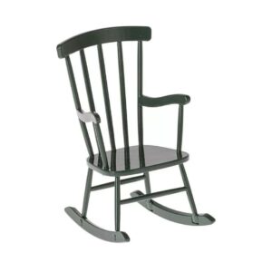 Maileg Poppenhuis Schommelstoel Rocking Chair Mouse Dark Green 5707304134428 (1)