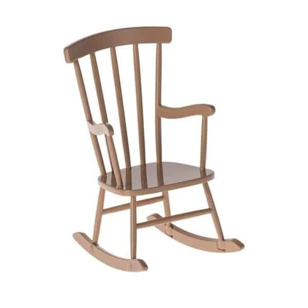Maileg Poppenhuis Schommelstoel Rocking Chair Mouse Dark Powder 5707304134411 (1)