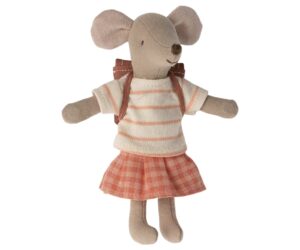 Maileg Tricycle Mouse Big Sister Driewieler Muis Coral 5707304134282 (2)