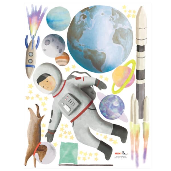 Mimi'lou Muursticker Espace Ruimtevaart Medium (2)