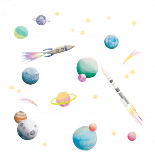 Mimi'lou Muursticker Espace Ruimtevaart Small (1)