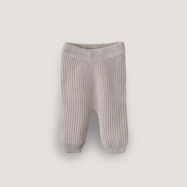 Mushie Baby Broek Chunky Knit Pants Beige 0 - 3 maand